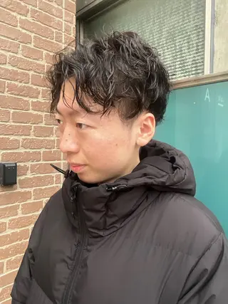 ショート カラー パーマ メンズ 久木原 ゆりのヘアスタイル