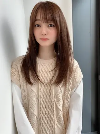 セミロング カット講師 久保匠のヘアスタイル