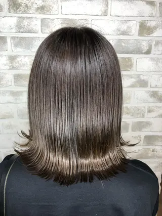 ミディアム カラー トッチ 艶髪髪質改善のヘアスタイル