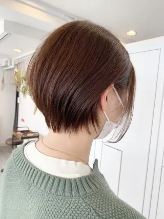 ショート レイヤー×縮毛矯正 深見 拓のヘアスタイル
