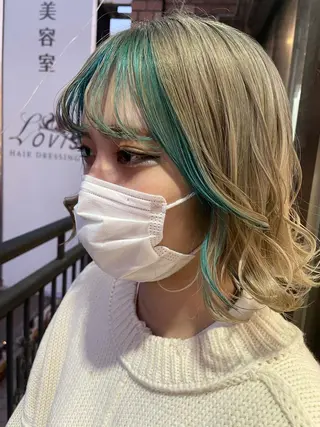 ミディアム カラー ヘアアレンジ 🦋高瀬寛菜🦋 韓国/ブリーチのヘアスタイル