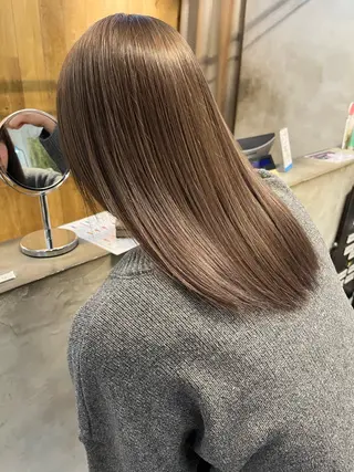 セミロング カラー 赤み消しカラー/ ナチュラル/トモキのヘアスタイル