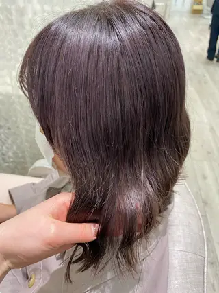 ミディアム カラー 暖色カラー✨️ 門内 梨真のヘアスタイル
