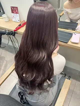 ロング カラー 髪質改善個室salon N  北千住所属・オリーブカラー/ ピンクカラー/みさきのヘアスタイル