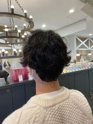 ショート パーマ メンズ 柴田 枝利子のヘアスタイル