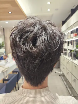 メンズ パーマ 💜艶髪カラー💜 🎶富川美希🎶のヘアスタイル