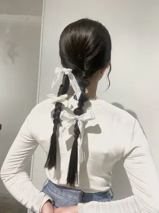 ロング ヘアアレンジ 🎀ハイトーンカラー / RINA🎀のヘアスタイル