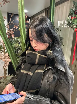 ロング カラー 本格韓国ヘア🇰🇷 【uni】キューさんのヘアスタイル