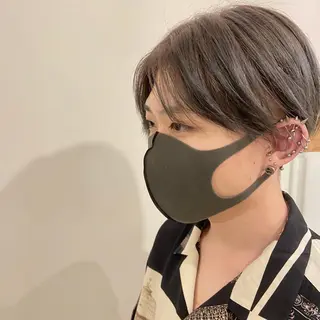 カラー メンズ ショート/ウルフ ハイトーン/カイセイのヘアスタイル