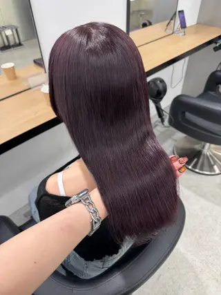 ロング カラー 暗髪🩶ラベンダー/ ブルー/ユウナ🤍のヘアスタイル