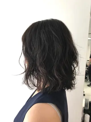 セミロング パーマ 大石 さやかのヘアスタイル
