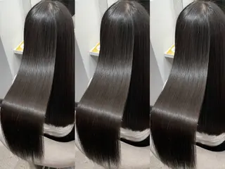 ロング 透明感グレージュ/ 縮毛矯正/静岡のヘアスタイル