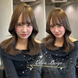 セミロング カラー 加藤 野々愛のヘアスタイル