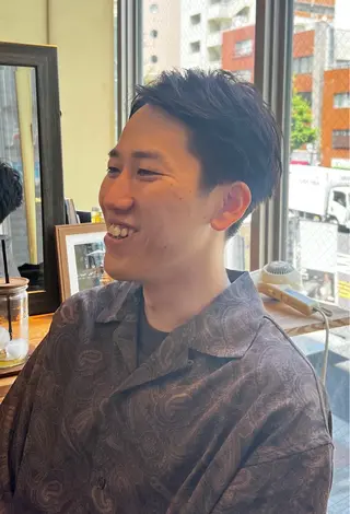 ショート メンズ 両国駅徒歩1分⭐️ アイロン仕上げのヘアスタイル