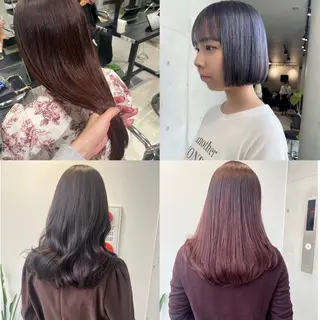 ミディアム カラー パーマ 透明感/オリーブ/ グレージュ/YUKAのヘアスタイル