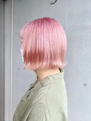 ミディアム カラー 🩶ナチュラル ハイトーン/はちすのヘアスタイル