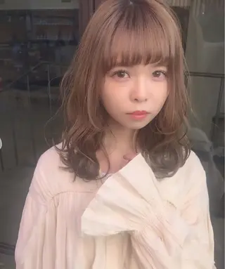 セミロング カラー 透明感カラー× レイヤーカット✨高梨のヘアスタイル