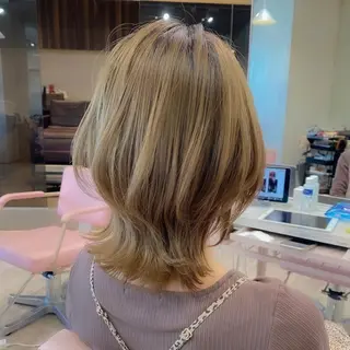 ミディアム 顔まわりカット🌟 くびれヘア/寺門遥輝のヘアスタイル