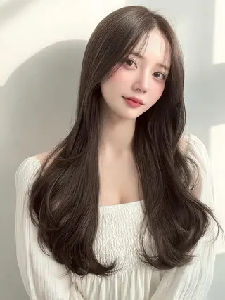 ロング カラー 似合わせカットカラー りおなのヘアスタイル