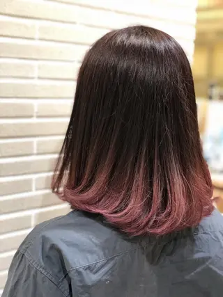 ミディアム カラー 山北 咲子のヘアスタイル