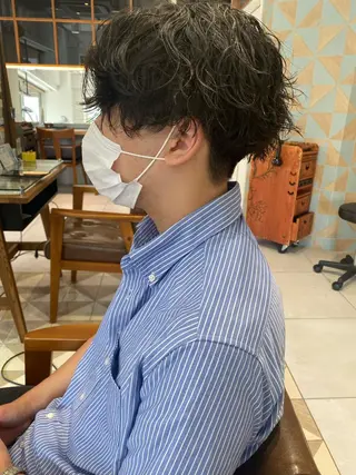 ショート カラー パーマ ヘアアレンジ メンズ メンズパーマの巨匠 鈴木純のヘアスタイル
