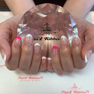 ネイル ネイルリボン 受付スタッフのネイルデザイン