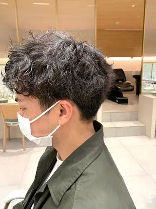 パーマ メンズ 韓国ヘア/レイヤー/ 顔まわり/りょーとのヘアスタイル