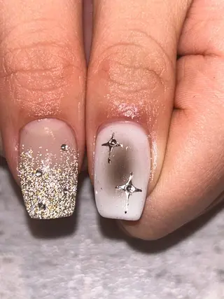 ネイル mellow:ｸﾙﾐ ﹡˖˟༝🎀˖˟ ༝のネイルデザイン