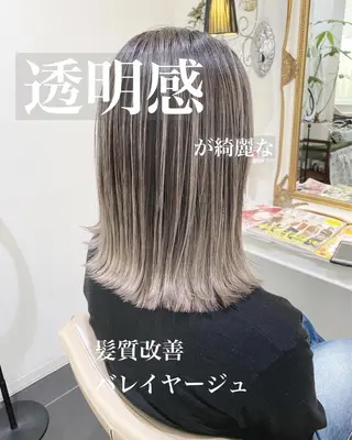 ミディアム カラー 山崎俊輔/髪質改善 /バレイヤージュのヘアスタイル