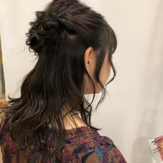 ロング カラー パーマ ヘアアレンジ 暖色ボブ 🍊rikakoのヘアスタイル