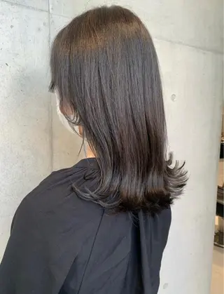 ロング カラー パーマ ヘアアレンジ 透明感/オリーブ/ グレージュ/YUKAのヘアスタイル