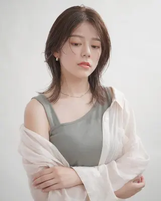 セミロング カラー ショート／ボブ／レイ ヤーいくらまゆのヘアスタイル