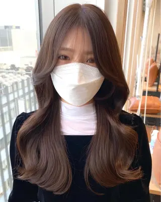 ロング カラー 顔まわりカット🌟 くびれヘア/寺門遥輝のヘアスタイル