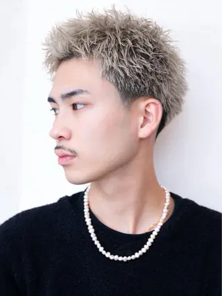 ショート カラー メンズ メンズショート/ピン パーマ/新宿/フウガのヘアスタイル