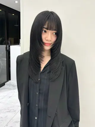 セミロング カラー 似合わせレイヤー/ 縮毛矯正🎀minaのヘアスタイル