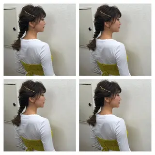 セミロング カラー ヘアアレンジ Agu 清尾 浩昭のヘアスタイル
