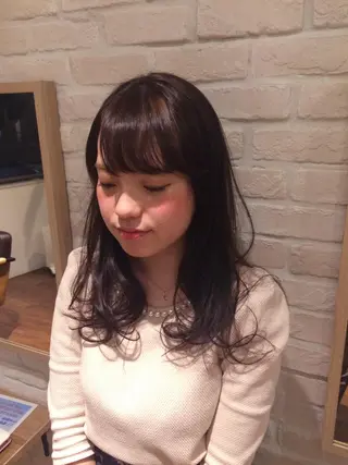 ミディアム セミロング カラー 境 健助のヘアスタイル