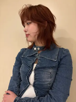 ミディアム カラー 似合わせカットカラー りおなのヘアスタイル