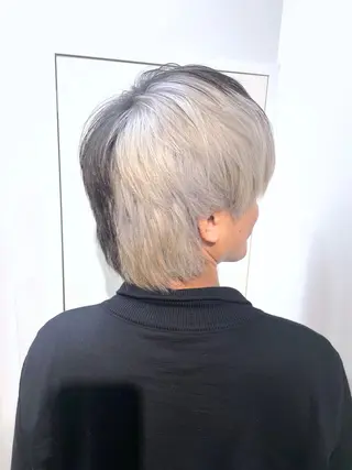 ミディアム カラー メンズ ☁️ケアブリーチ￤ ウルフ￤Shioriのヘアスタイル