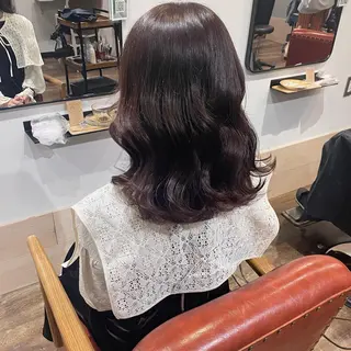 セミロング カラー otoha✳︎ くすみ艶カラーのヘアスタイル