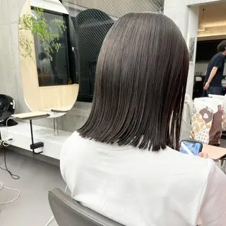 ミディアム カラー 市川 蘭のヘアスタイル