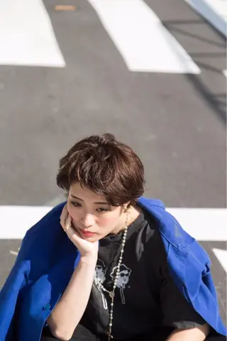 ショート カラー パーマ 安達 俊亮のヘアスタイル