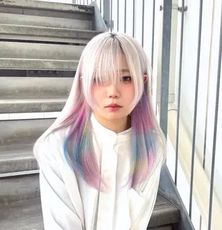 ロング カラー 💖推しカラー💖 オタク美容師✂ゆづきのヘアスタイル