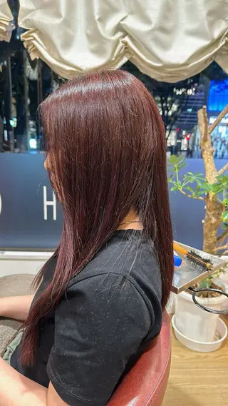 セミロング カラー Lenahc かめのヘアスタイル