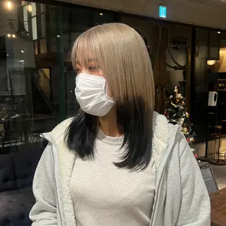 セミロング カラー 赤みゼロ/透明感 カラー🌿KANTAのヘアスタイル