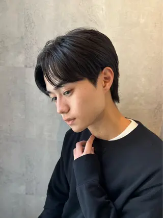 パーマ メンズ 曲がる縮毛矯正/メン ズカット髪質改善のヘアスタイル