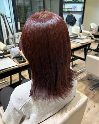 ミディアム 梅沢 優羽のヘアスタイル