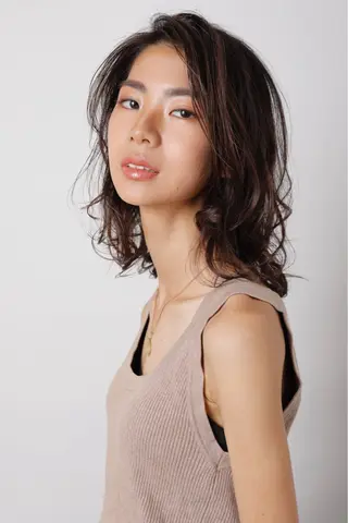 セミロング カラー パーマ ヘアメイク金坂 /カットカラー/のヘアスタイル