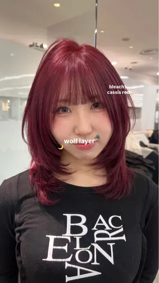 ミディアム レイヤー特化/渋谷 rinのヘアスタイル