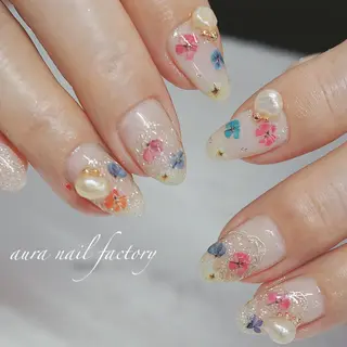 ショート カラー ネイル 赤羽 aura 深爪を断らない✨のネイルデザイン